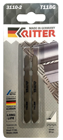 Пилка к эл.лобзику Ritter Т118G по стали (к-т 2шт)
