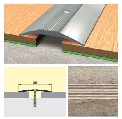 Порог алюм п/к 28мм 0,9 дуб дымчатый DOMOLETTI