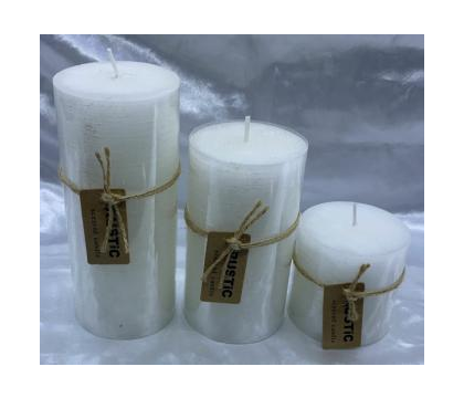 Свеча столбик Art&Home 12х6,5см, белый, арт. MULS6512Z-B