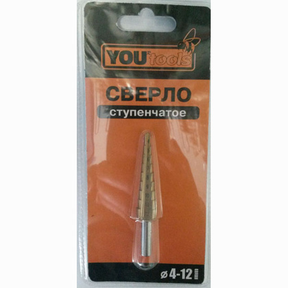 Сверло ступенчатое ф 4-12мм (в блист.) YOURTOOLS
