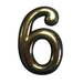 Цифра 6 50мм. пластм. клеящ. золото
