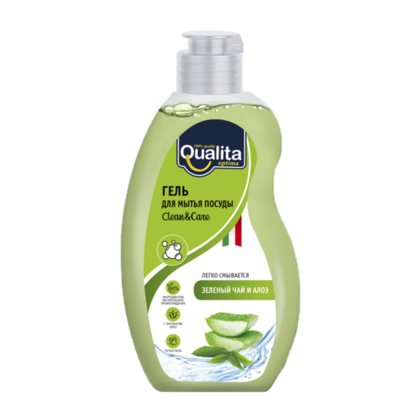 Средство для мытья посуды QUALITA GREEN TEA & ALOE флакон, 500 мл
