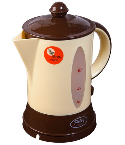 Электрочайник Polly-люкс, бежевый-коричневый, 1,7 л.