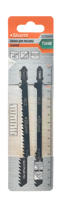 Пилка к эл.лобзику Sturm T344D для дерева (к-т 2шт) 5250604