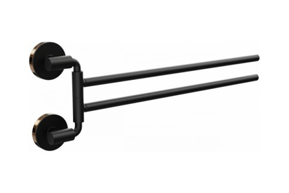 Полотенцедержатель двойной поворотный LORD черный (арт. FOR-LORD022BL)