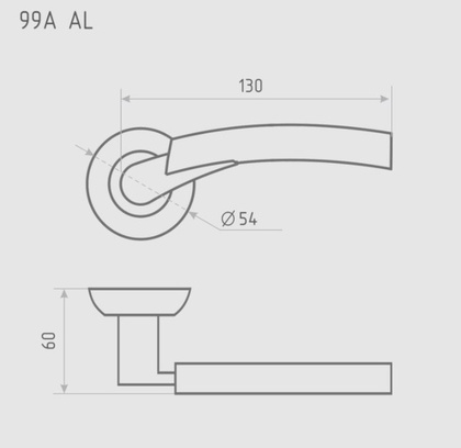 Ручка дверная на розетке НОРА-М 99 А AL комплект ручек - Старая бронза