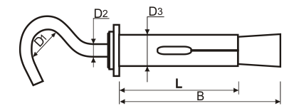 Анкерный болт - с крючком 8х40 (10 шт.)