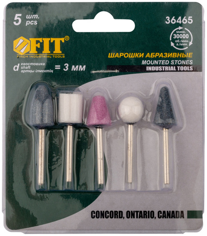 Шарошки абразивные по металлу 5шт. FIT 36465