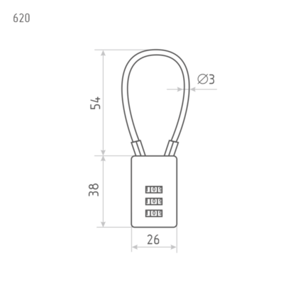 Замок навесной кодовый 620 черный НОРА-М
