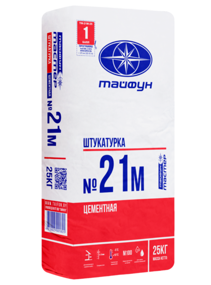 Выравнивающая штукатурка Тайфун Мастер 21М 25 кг