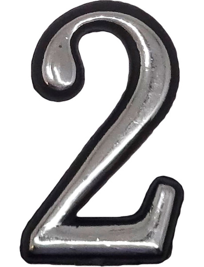 Цифра 2 50мм. пластм. клеящ. хром