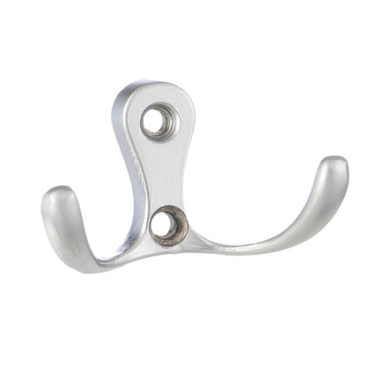 Крючок мебельный двухрожковый KERRONKR 0010 SC, матовый хром