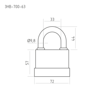 Замок навесной всепогодный ЗНВ-700-63 72мм 3кл. НОРА-М