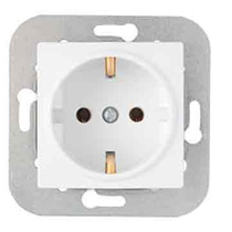 INA бел. Розетка 1-гнездн. с/з РС16-530 (без рамки) , ОККО
