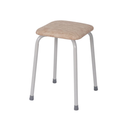 Табурет квадратный «Пенёк крепкий 224» с ЛДСП, серый, цвет сиденья бежевый (v.000 с ЛДСП)