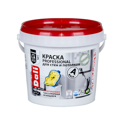 Краска для стен и потолков DALI PROFESSIONAL белая глубокомат. 0,9 л Рогнеда