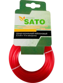 Леска для триммера SATO TECHNO 2мм 15м звездочка