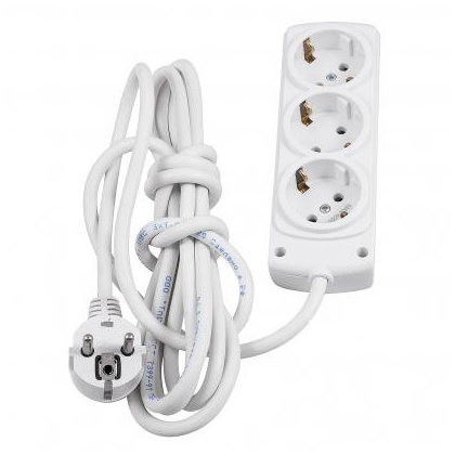 Удлинитель 3р 5м с/з 3х1,5 белый У16-3-5,0-С Вертекс-Брест