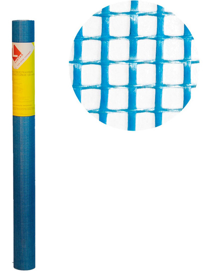 Стеклосетка 160 Lihtar, яч. 5х5мм, 1х5м, (штукатурная синяя)