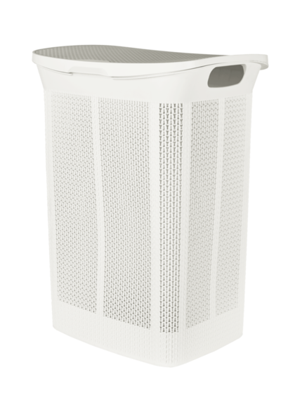 Корзина для белья Keeplex Ajur с откидной крышкой 50л 43х34х59см белое облако