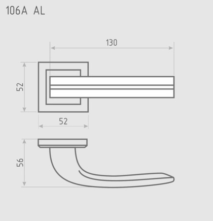 Ручка дверная на розетке НОРА-М 106 К Al комплект ручек - Матовый хром
