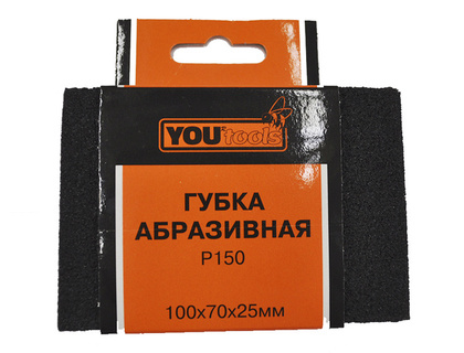 Губка абразивная Yourtools P150 (N8) 100х70х26