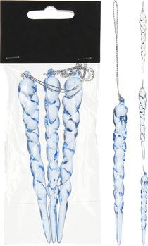 Набор украшений ёлочных Icicle 12см (3шт), полипропилен, арт. CAA734400