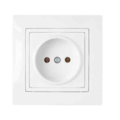 INA бел. Розетка 1-гнездн. б/з РС16-344 (с рамкой), ОККО