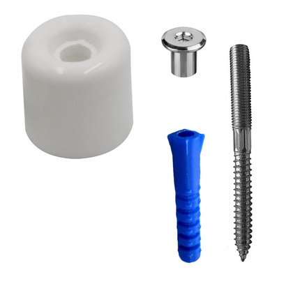 Демпферный ограничитель Левша 40х40 с крепежом, белый