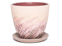 Горшок бетон. Живопись бежевый крокус №3, 14,5х17,7х17,7