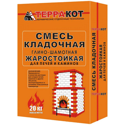 Смесь кладочная глино-шамотная Терракот, 20 кг