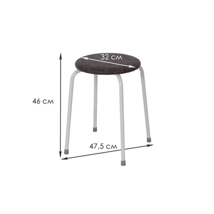 Табурет круглый Пенек легкий 180 с ЛДСП, серый, цвет сиденья коричневый (v.000 с ЛДСП)