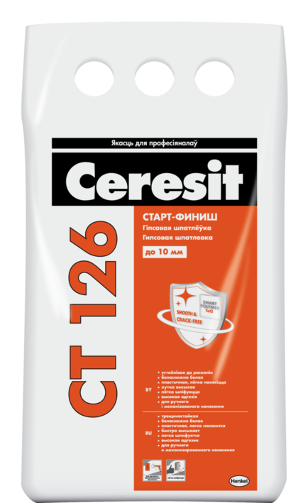 Шпатлевка гипсовая старт-финиш Ceresit СТ 126 5 кг