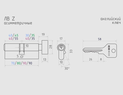 Механизм цилиндровый NORA-M ЕСО Z ЛВ-80