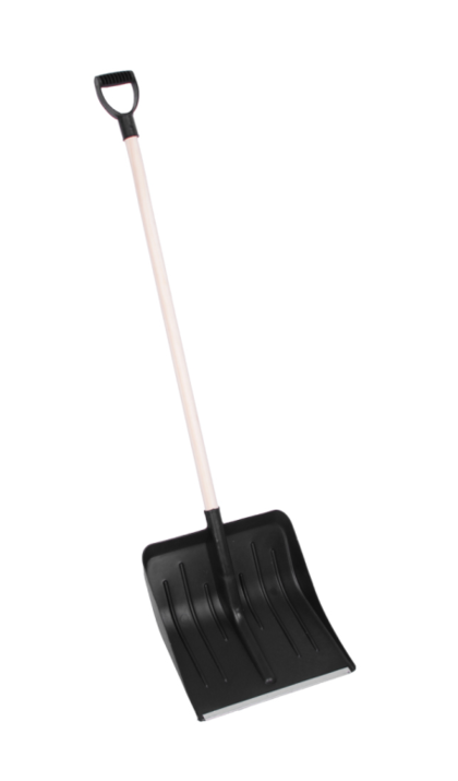 Лопата снег. Метелица 410х400 цветная ал/пл, деревянный чер., V-ручка