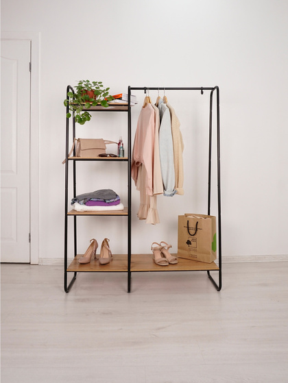 Гардеробная система с полками Скандинавия 1 (Черный)