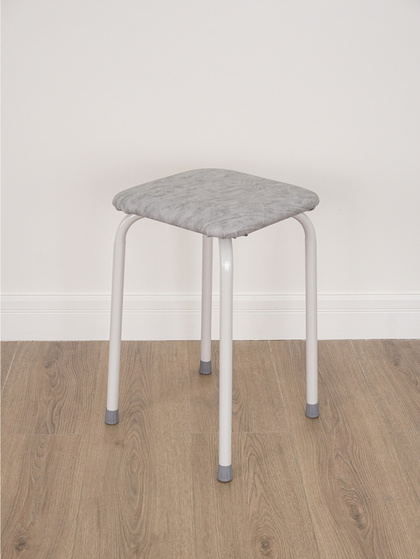 Табурет квадратный «Пенёк крепкий 224» с ЛДСП, серый, цвет сиденья серый (v.000 с ЛДСП)