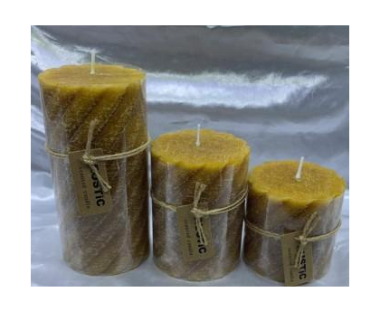 Свеча столбик Spiral Art&Home 10х7,5см, охра, арт. MULW7510Z-J