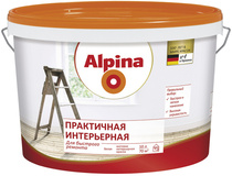 Краска ВД-АК Alpina Практичная интерьерная, белая 10 л/16,4 кг