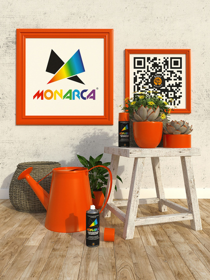 Краска акриловая Monarca RAL 2004 Оранжевый 520мл