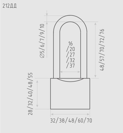Замок навесной Нора-М ЗН-212ДД-40 мм, 3 ключа