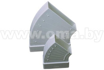 Колено плоское горизонтальное разноугловое ПВХ 60x120мм  Эковент-612КРП