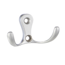 Крючок мебельный двухрожковый KERRONKR 0010 SC, матовый хром