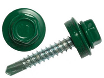 Шуруп-саморез 4,8х29 кровельный, RAL 6005 зеленый мох, 50 штук