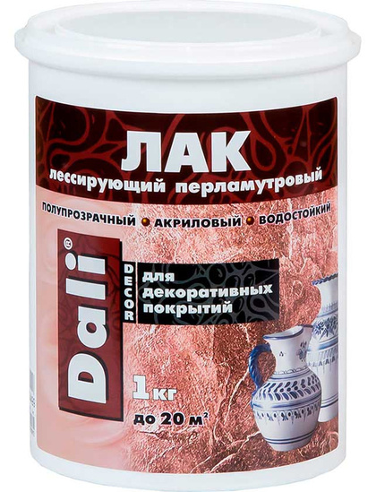 Лак DALI Перламутровый лессирующий серебро 1кг