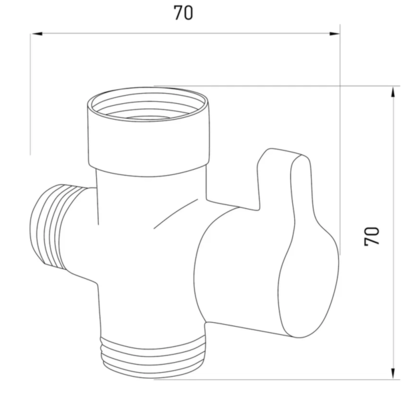 Дивертор керамический GROSS AQUA 90 G3/4хG1/2хG3/4KS0201