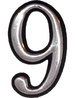 Цифра 9 50мм. пластм. клеящ. Хром