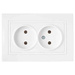 INA бел. Розетка 2-гнездн. РС16-343 (Е) б/з (с рамкой), ОККО