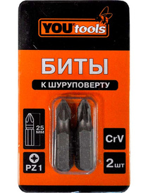 Бита PZ1х 25 мм (к-т 2шт) YOURTOOLS