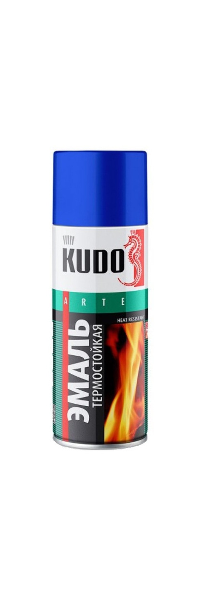 Эмаль Kudo Термостойкая (520мл, синяя)